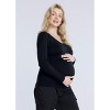 Women's V-Neck Side-Ruched Maternity Long Sleeve Tee | Motherhood Maternity - 3 of 4