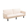 DOMETOUR Modern Beige Linen Sofa Bed – Convertible Sleeper Couch for Living Room, Apartment or Guest Room - 3 of 4
