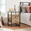 VECELO Modern Nightstand, Bedside End Table with Drawer for Living Room Bedroom, Tempered Glass, Gray - 2 of 4