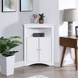 Resenkos Corner cabinet with Doors and Shelves, Free Standing Storage Cabinet for Kitchen, Living Room, Bathroom, - 1 of 4
