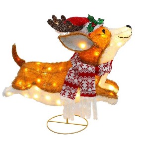 Holiday Living 22-inch Corgi Christmas Sculpture with 70 LED Lights - 1 of 3