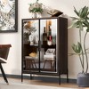 TiramisuBest 51.2'' Freestanding Display Cabinet with Glass Doors, LED Light, 2 Drawers & 4-Tier Adjustable Shelves,Black/Dark Walnut - 4 of 4