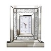 High-end Mirrored Desk Clock Crushed Diamond Table Clock Silver Glass Edge Frame - 2 of 4