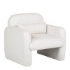 Modern Teddy Fleece Accent Arm Chair with Pillow, Upholstered Accent Chair for Living Room, Bedroom, Study-Tanpinhause - 3 of 4