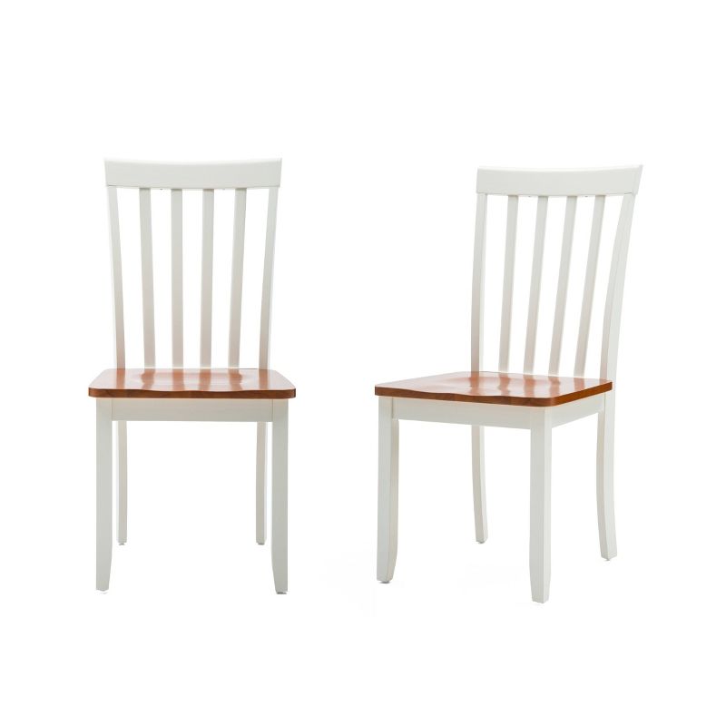 Set of 2 Bloomington Dining Chairs White/Honey Oak - Boraam, 1 of 10