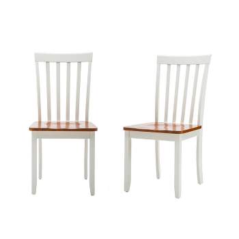 Set of 2 Bloomington Dining Chairs White/Honey Oak - Boraam