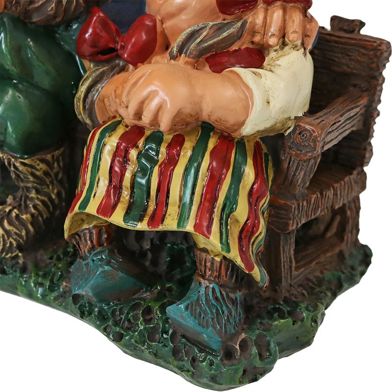 Sunnydaze Al and Anita on Bench Indoor/Outdoor Lightweight Resin Garden Gnome Couple Outdoor Lawn Statue - 8" H, 5 of 8