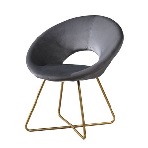 NicBex Silky Velvet Accent Chair,Upholstered Living Room Chairs with Mid-Height Backrest and Gold Finished Base,Accent Chairs for Living Room - 1 of 4