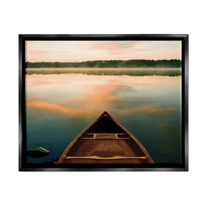 Stupell Industries Canoe on Lake Warm Sunrise Water Reflection