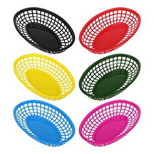 Aoibox Plastic Serving Trays, 6-Piece Set for Fast Food, Deli, Burgers, Sandwiches & Fries, Reusable & Easy to Clean, Perfect for Parties & Picnics - 1 of 4