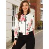 INSPIRE CHIC Women's Stand Collar Floral Prints Zip Up Lightweight Short Jacket - 2 of 4