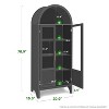 NEWLAYOUT 71" Tall Wooden Cabinet Arched Storage Cabinet with 2 Doors and Shelves for Living Room - 2 of 4