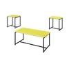MDF and Metal 3-Piece Coffee and End Table Set with Carbon Fiber Wrap for Modern Living Room or Lounge Spaces - 2 of 4