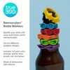 TrueZoo Beernoculars Beer Bottle Markers, Beer Goggles Labels, Rubber Bottle Labels, Drink Identification, Set of 6 - 2 of 4