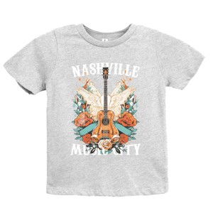 Nashville Music City Guitar Grunge - Youth Short Sleeve Graphic T-Shirt - 1 of 3