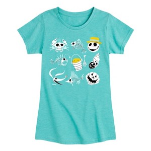 Girls' - Disney - Beach Crew Fitted Short Sleeve Graphic T-Shirt - 1 of 4