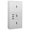 vidaXL Gray Steel Office Cabinet - Versatile Document Storage Solution with Adjustable Shelves and Locker - 35.4"x15.7"x70.9" - 2 of 4