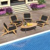 Tangkula Teak Wooden Chair w/ Woven Webbing Seat & Backrest for Patio Mid Century Modern - 4 of 4