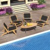 Tangkula Teak Wooden Chair w/ Woven Webbing Seat & Backrest for Patio Mid Century Modern - image 4 of 4