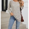 Women's Shirt Crew Neck Long Sleeve T-Shirt Loose Soft Pullover for Women - 3 of 4