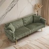 79 inch corduroy sofa bed, foldable double sofa bed with folding armrests, suitable for living rooms - Leovsnove - 2 of 4