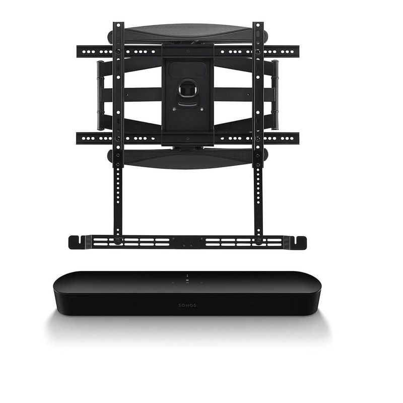 Sonos Beam Compact Smart Sound Bar with Flexson 32"-70" TV Cantilever Mount (Black), 5 of 16
