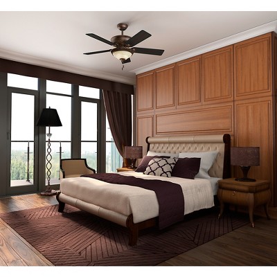 52'' Cocoa Bronze 5-Blade Ceiling Fan with Light Kit