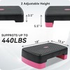 Fitvids 18" Workout Aerobic Stepper Platform with Adjustable Risers, Black/Pink - 2 of 4
