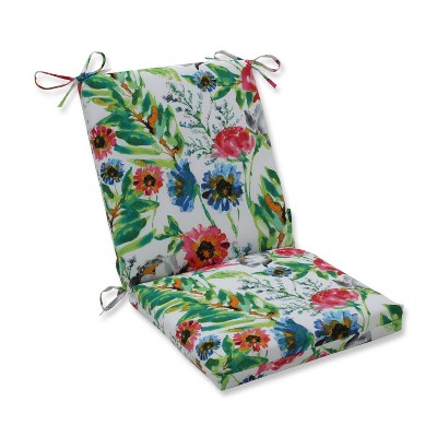 Flower Mania Petunia Squared Corners Outdoor Chair Cushion Pink - Pillow Perfect