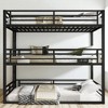 Queen Over Full XL Over Queen Bunk Bed, Metal Triple Bunk Bed Frame with Guardrails, Heavy-Duty Noise-Reduced Design,kids bed - 2 of 4