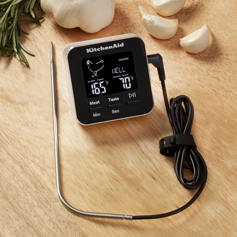 KitchenAid Programmable Wired Probe Kitchen Thermometer &#38; Timer, 4 of 10