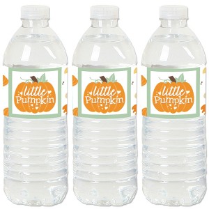 Big Dot of Happiness Little Pumpkin - Fall Birthday Party or Baby Shower Water Bottle Sticker Labels - Set of 20 - 1 of 4