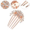 Unique Bargains Women's Rhinestone Inlaid Flower Hair Side Comb 3.54"x2.76" 1 Pc - 3 of 4