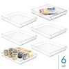 iDesign Stackable Fridge Storage Tray with Handle - Set of 6 - Clear - 2 of 4