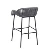 Set of 2 Outdoor Rope Bar Stools with Metal Frame,UV Resistant Outdoor Bar Stools,Modern Rope Bar Stools for Garden or Deck-Cuddlewood - 3 of 4