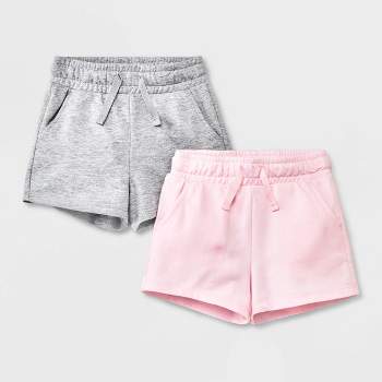 Toddler 2pk Knit Shorts - Cat & Jack™ Gray/Pink