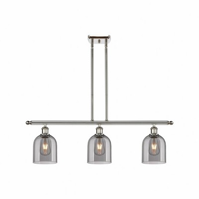 Bella - 3 Light Stem Hung Island In Industrial Style-10 Inches Tall and 36 Inches Wide