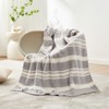 Snuggle Sac Reversible Knit Throw Blanket,Fuzzy Microfiber Throw,Heather Stripe Style - 4 of 4