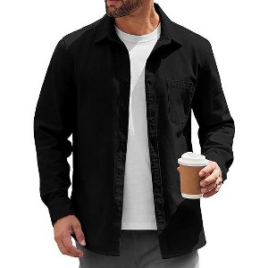COOFANDY Mens Lightweight Button Down Shirt Jacket Casual Shacket Overshirt - 1 of 4