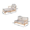 101" Modern Patio Sofa Set with Acacia Wood Frame and Beige Cushions, Outdoor Loveseat and Chaise Lounge -3irtyhousy - 4 of 4