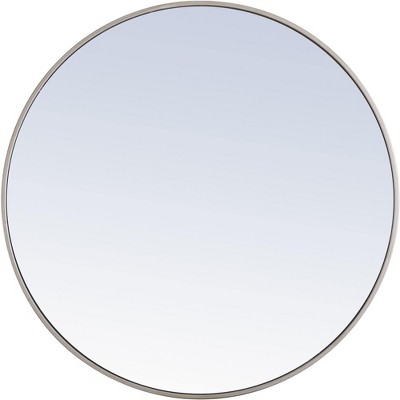 Elegant Lighting Metal frame Round Mirror 36 inch Silver finish