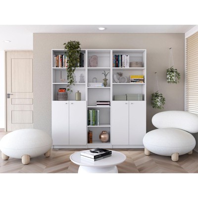 NicBex Bookcases for Home Office 3 Piece Bookcase Set 74.1" Wide Storage Cabinet Bookshelf with 14 Shelves for Living Room and Bedroom