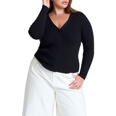 ELOQUII Elements Women's Plus Size Fitted Cardigan