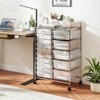 Costway 15-Drawer Trolley with Chrome Plated Metal Frame & Lockable Universal Wheels White/Black/Clear/Multicolor - 2 of 4