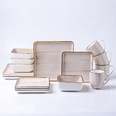 Stone Lain Esmeralda 16-Piece Porcelain Dinnerware Set, Service for 4