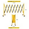 Security Gate Safety Barrier - 16ft Retractable Expandable Metal Barricade, Folding Driveway Gate with Wheels, Yellow/Black - 4 of 4