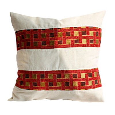 Slickblue Linen Patchwork Floor Cushion - Decorative Throw Pillow, 19.7"x19.7", 6 Design Choices, Machine Washable