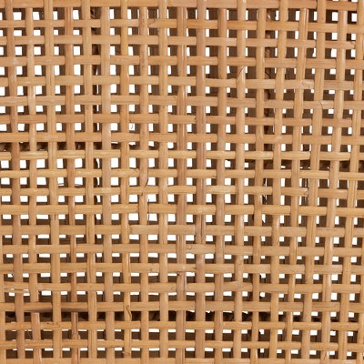 Natural Brown Rattan and Mahogany Wood Dining Chair