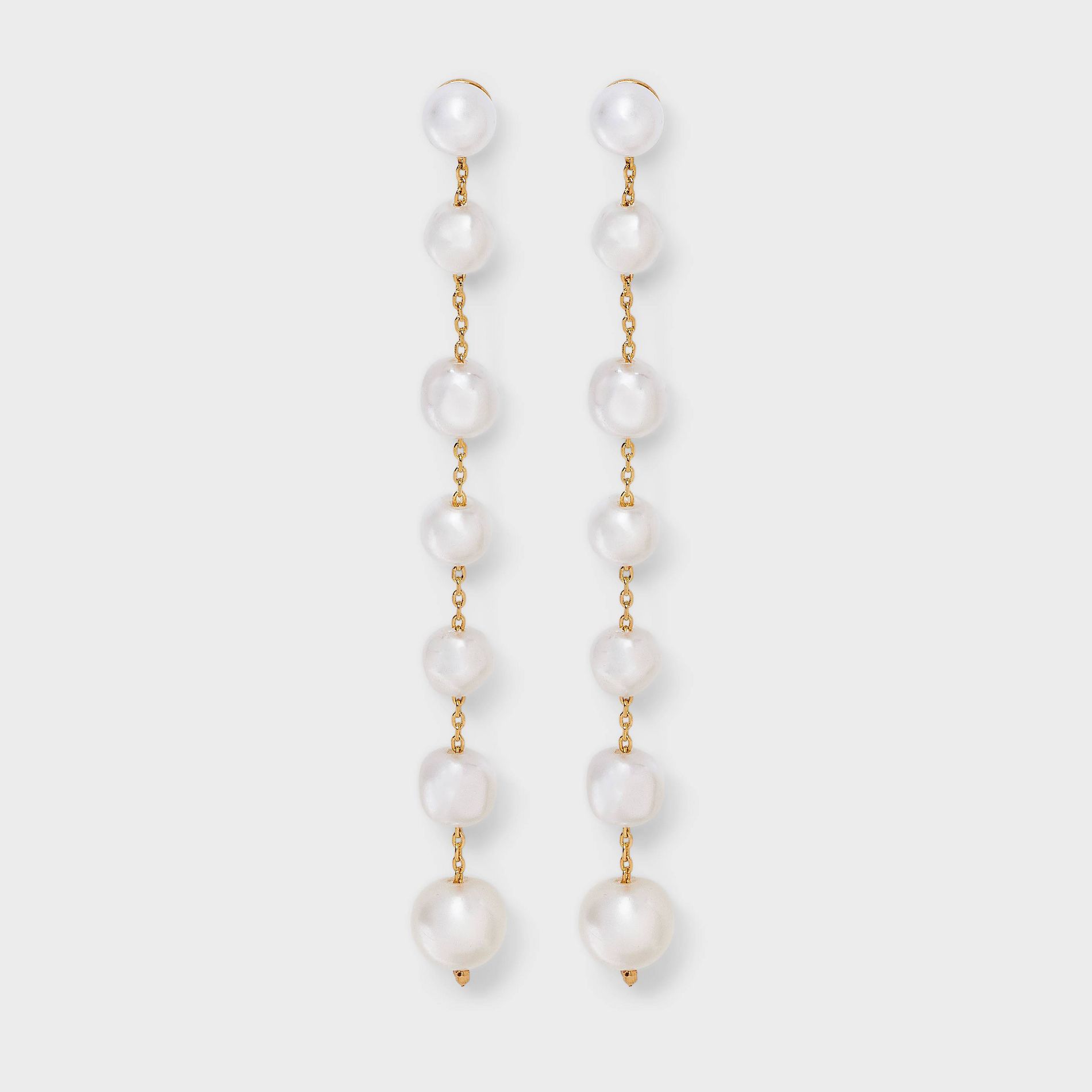 Linear Pearl Dangle Earrings - A New Day™ Pearl