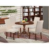 5-Piece Mahogany Finish Solid Wood Top Dining table with 4 Chairs with Drop Leaf - 2 of 4